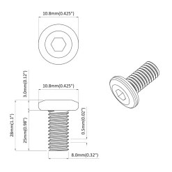 vidaXL Bout 2 st Zilver 8 x 25 mm Staal