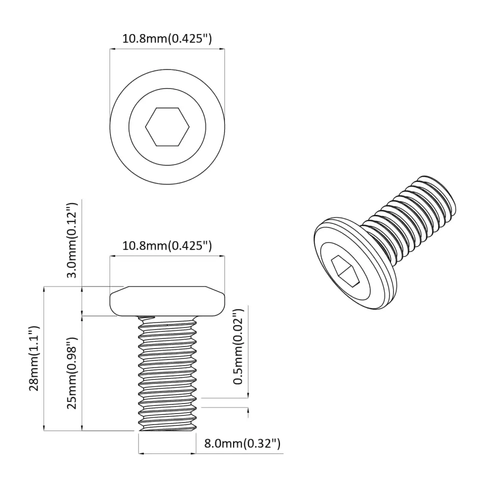 vidaXL Bout 2 st Zilver 8 x 25 mm Staal