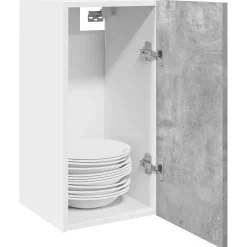 vidaXL Bovenkast Lyon 30x31x60 cm bewerkt hout betongrijs