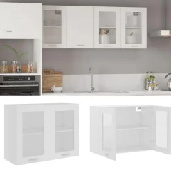 vidaXL Bovenkast Lyon 80x31x60 cm bewerkt hout wit