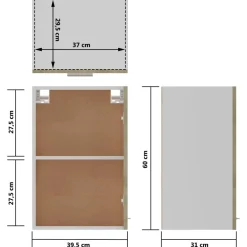 vidaXL Bovenkast Lyon 39,5x31x60 cm bewerkt hout sonoma eikenkleurig