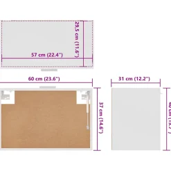 vidaXL Bovenkast Lyon 60x31x40 cm bewerkt hout wit