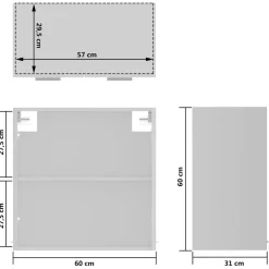 vidaXL Bovenkast Lyon 60x31x60 cm bewerkt hout wit