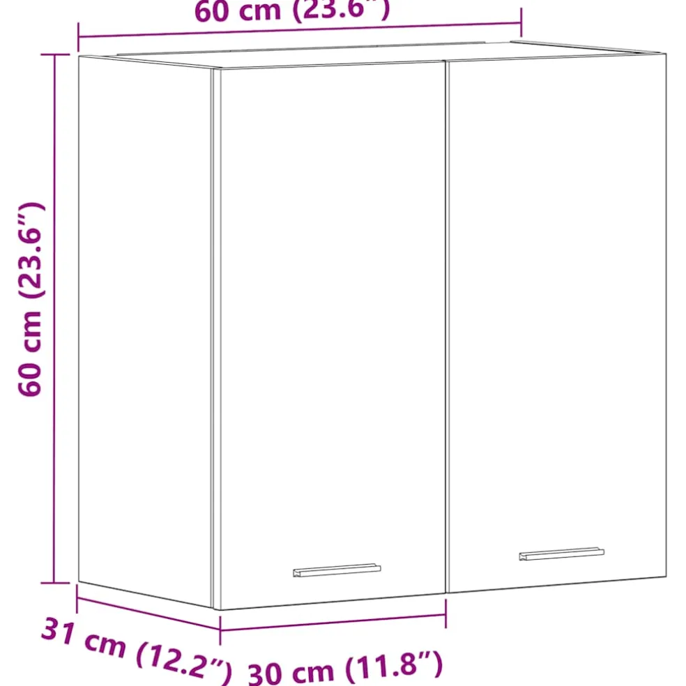 vidaXL Bovenkast Lyon 60x31x60 cm bewerkt hout sonoma eikenkleurig