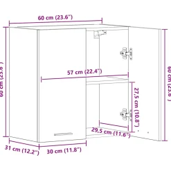 vidaXL Bovenkast Lyon 60x31x60 cm bewerkt hout sonoma eikenkleurig