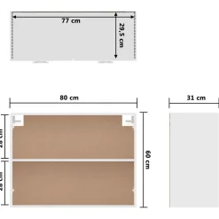 vidaXL Bovenkast Lyon 80x31x60 cm bewerkt hout wit