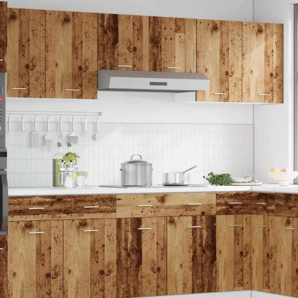 vidaXL Bovenkast Lyon 40x31x60 cm bewerkt hout oud houtkleurig