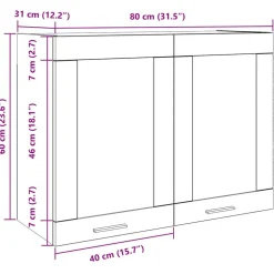 vidaXL Bovenkast Lyon 80x31x60 cm betongrijs