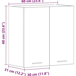 vidaXL Bovenkast Lyon 60x31x60 cm bewerkt hout wit