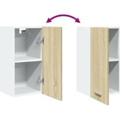 vidaXL Bovenkast Lyon 29,5x31x60 cm bewerkt hout sonoma eikenkleurig