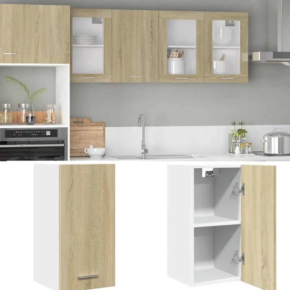 vidaXL Bovenkast Lyon 29,5x31x60 cm bewerkt hout sonoma eikenkleurig