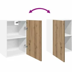 vidaXL Bovenkast Lyon 40x31x60 cm bewerkt hout artisanaal eikenkleur