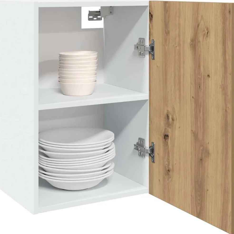 vidaXL Bovenkast Lyon 40x31x60 cm bewerkt hout artisanaal eikenkleur