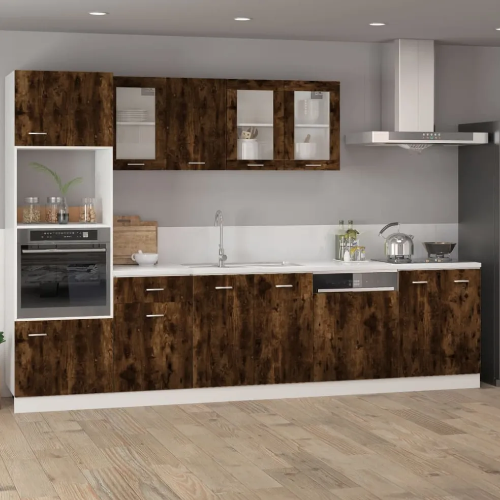 vidaXL Bovenkast Lyon 39,5x31x60 cm bewerkt hout gerookt eikenkleurig