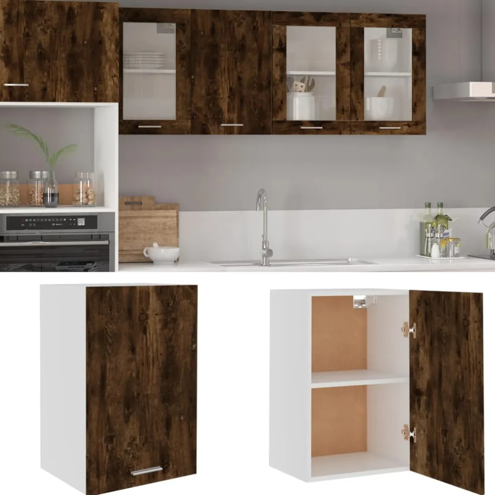 vidaXL Bovenkast Lyon 39,5x31x60 cm bewerkt hout gerookt eikenkleurig