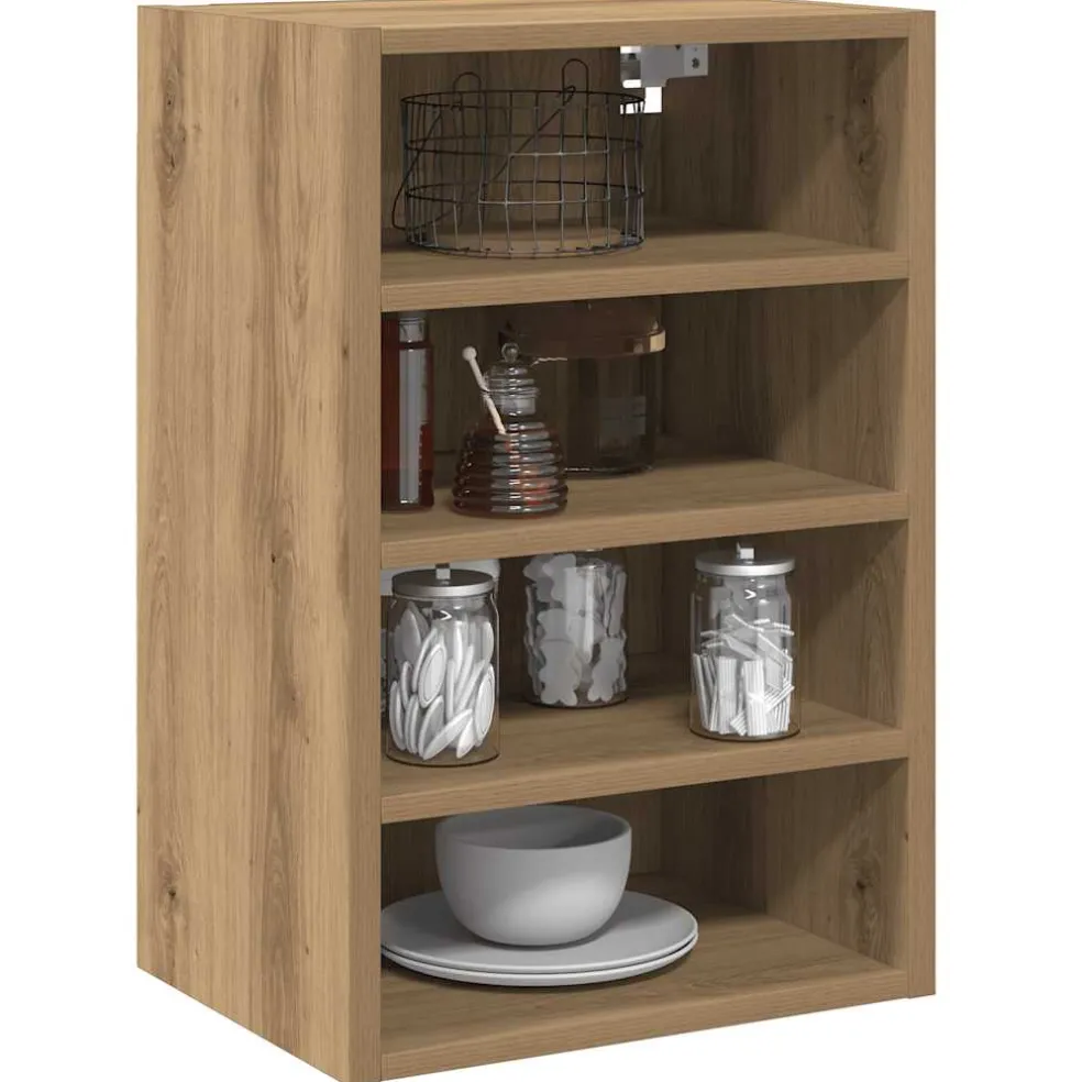 vidaXL Bovenkast Riga 40x29,5x60 cm bewerkt hout artisanaal eikenkleur
