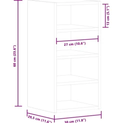 vidaXL Bovenkast Riga 30x29,5x60 cm bewerkt hout betongrijs
