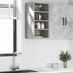 vidaXL Bovenkast Riga 30x29,5x60 cm bewerkt hout betongrijs
