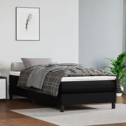 vidaXL Boxspring bed kunstleer zwart 80x200 cm