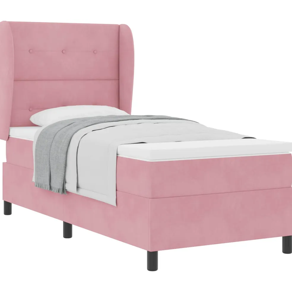 vidaXL Boxspringbed met hoofdeinde Roze 200 x 80 cm Fluweel