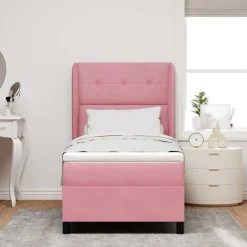 vidaXL Boxspringbed met hoofdeinde Roze 200 x 80 cm Fluweel