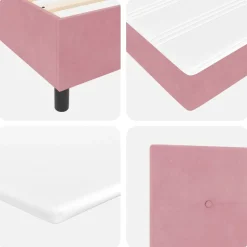 vidaXL Boxspringbed met hoofdeinde Roze 200 x 80 cm Fluweel