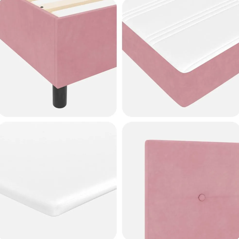 vidaXL Boxspringbed met hoofdeinde Roze 200 x 80 cm Fluweel