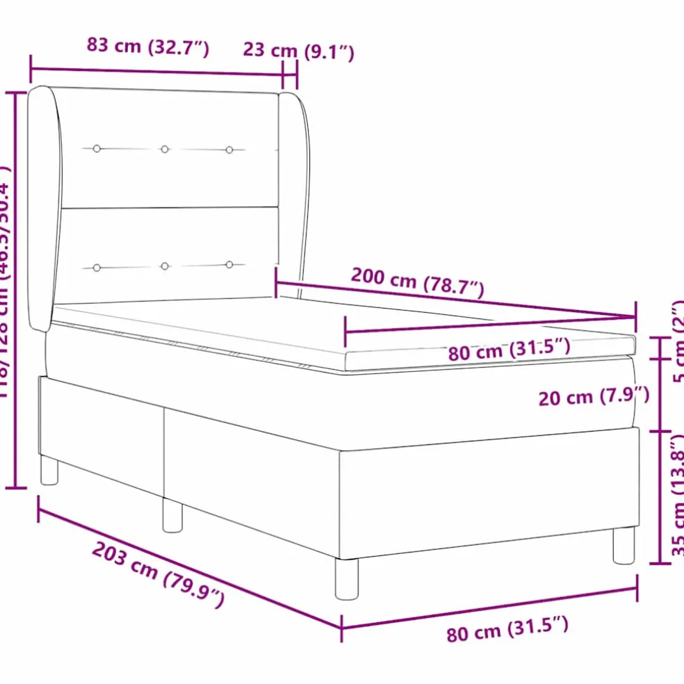 vidaXL Boxspringbed met hoofdeinde Roze 200 x 80 cm Fluweel
