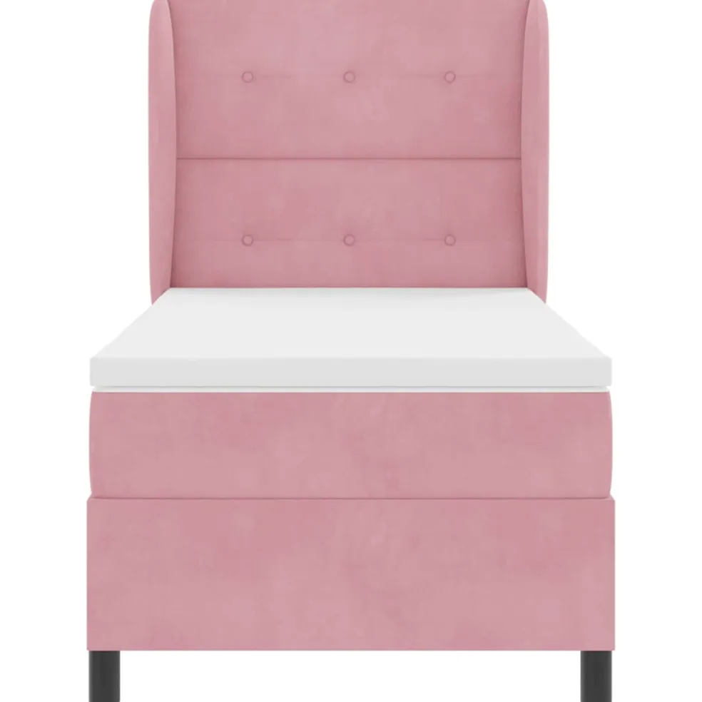 vidaXL Boxspringbed met hoofdeinde Roze 200 x 80 cm Fluweel