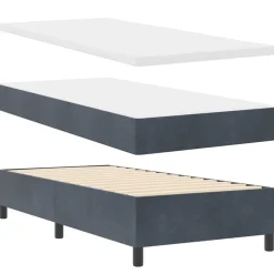 vidaXL Boxspring bed met hoofdeinde Donkergrijs 200 x 80 cm Fluweel
