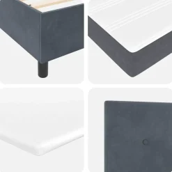 vidaXL Boxspring bed met hoofdeinde Donkergrijs 200 x 80 cm Fluweel