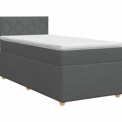 vidaXL Boxspringbed met matras Donkergrijs 80 x 200 cm Stof