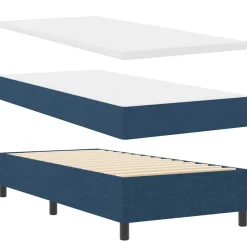 vidaXL Boxspringbed met matras met hoofdeinde Blauw 80 x 200 cm Stof
