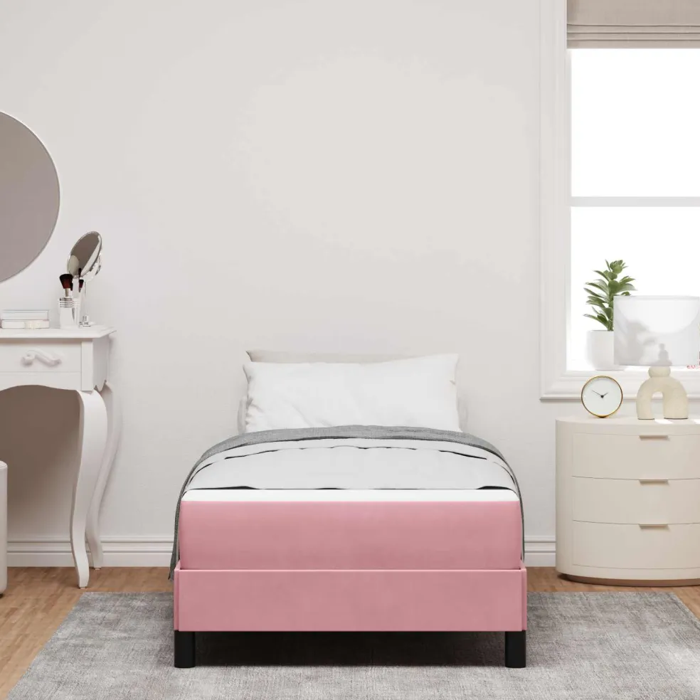 vidaXL Boxspringbed met matras Roze 80 x 200 cm Stof