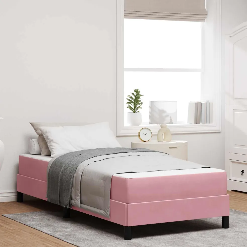 vidaXL Boxspringbed met matras Roze 80 x 200 cm Stof