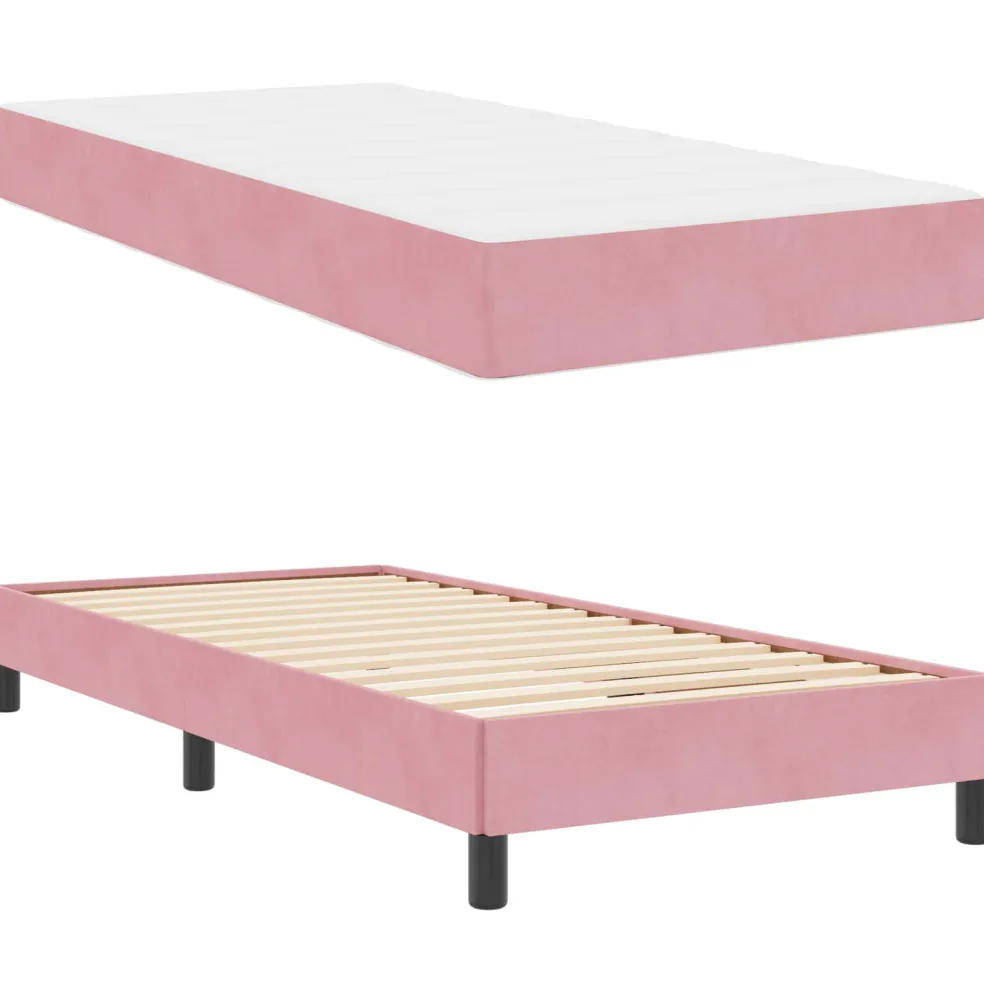 vidaXL Boxspringbed met matras Roze 80 x 200 cm Stof