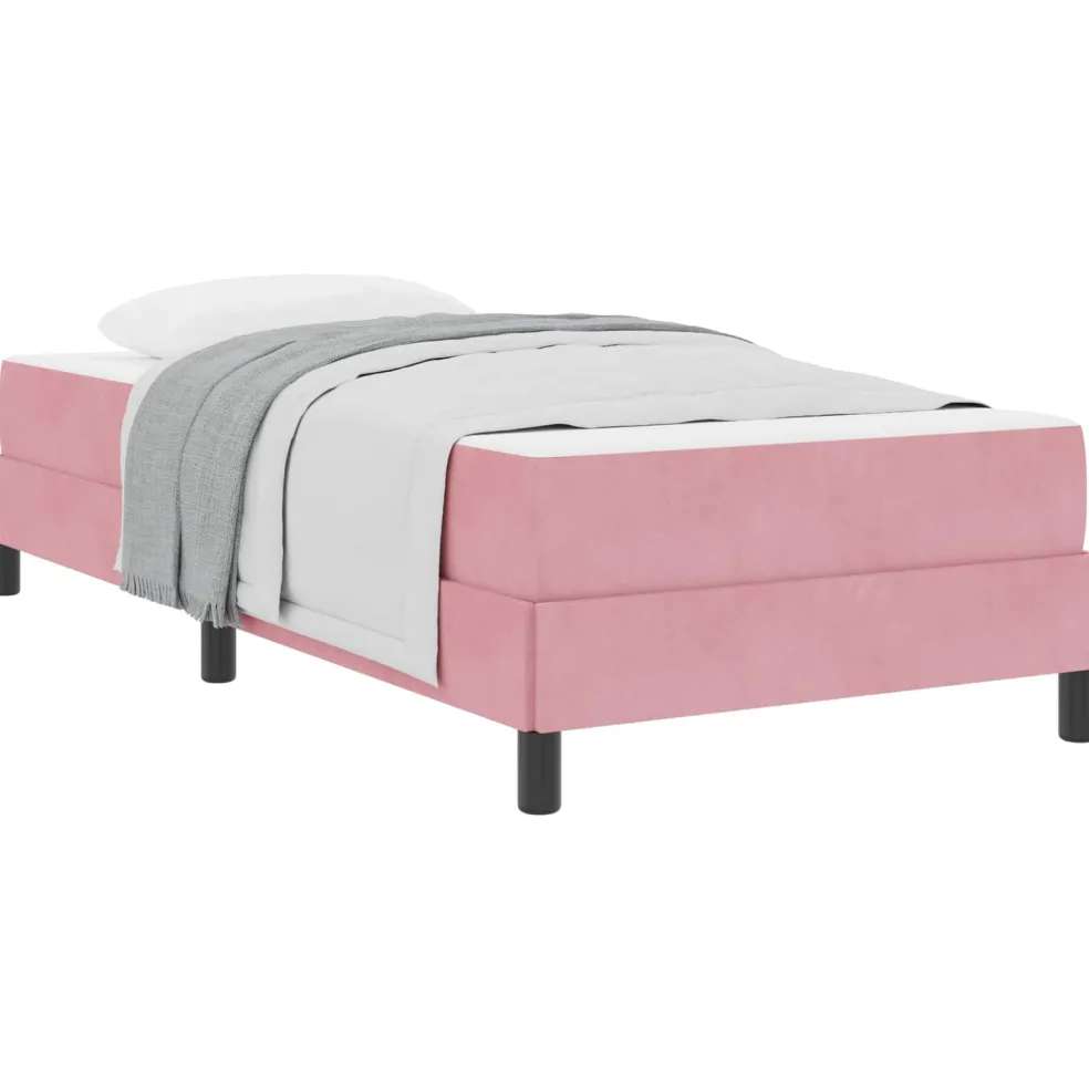 vidaXL Boxspringbed met matras Roze 80 x 200 cm Stof