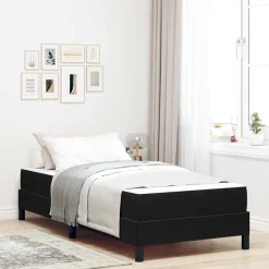 vidaXL Boxspringbed met matras Zwart 80 x 200 cm Stof