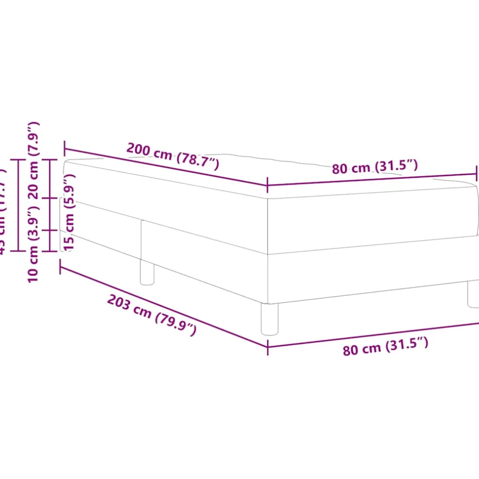 vidaXL Boxspringbed met matras Zwart 80 x 200 cm Stof