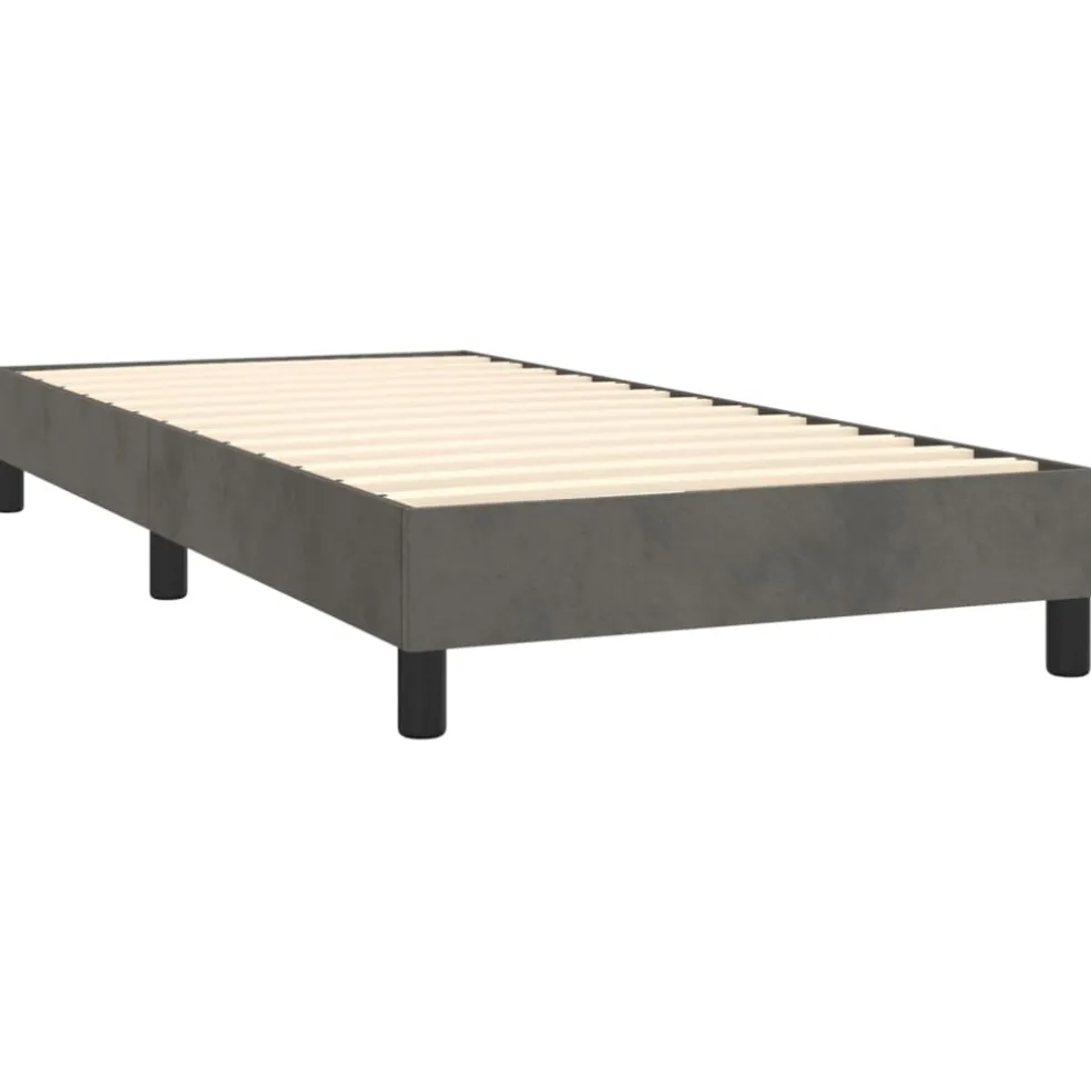 vidaXL Boxspring bed 80x200 cm fluweel donkergrijs