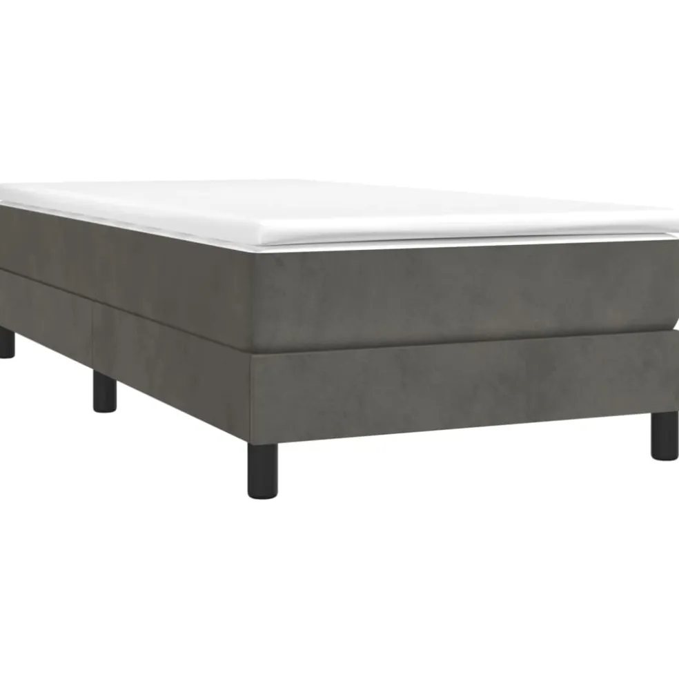 vidaXL Boxspring bed 80x200 cm fluweel donkergrijs
