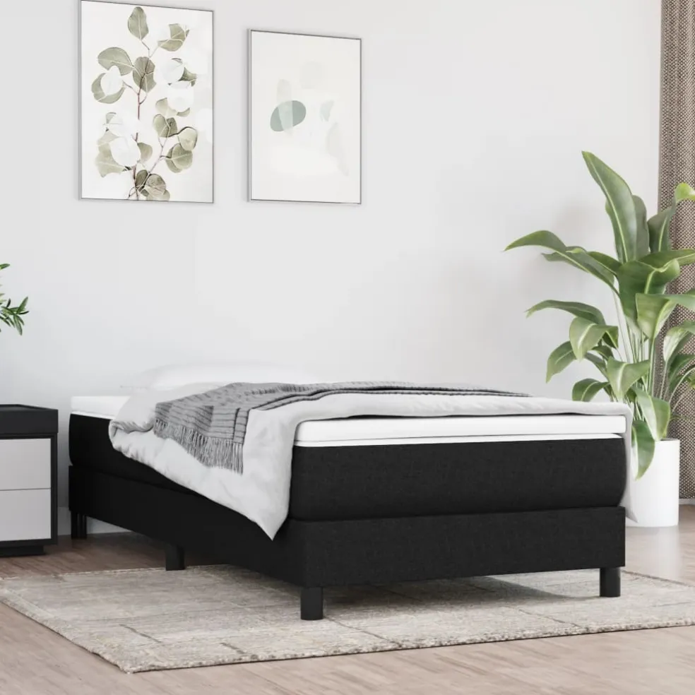 vidaXL Boxspring bed 80x200 cm stof zwart
