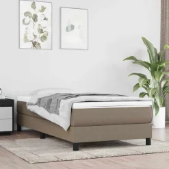 vidaXL Boxspring bed 80x200 cm stof taupe