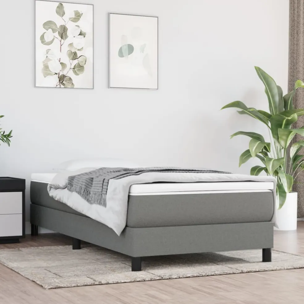 vidaXL Boxspring bed 80x200 cm stof donkergrijs