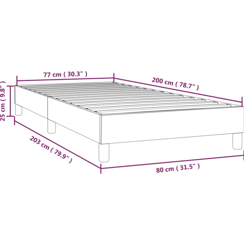 vidaXL Boxspring bed 80x200 cm stof donkergrijs