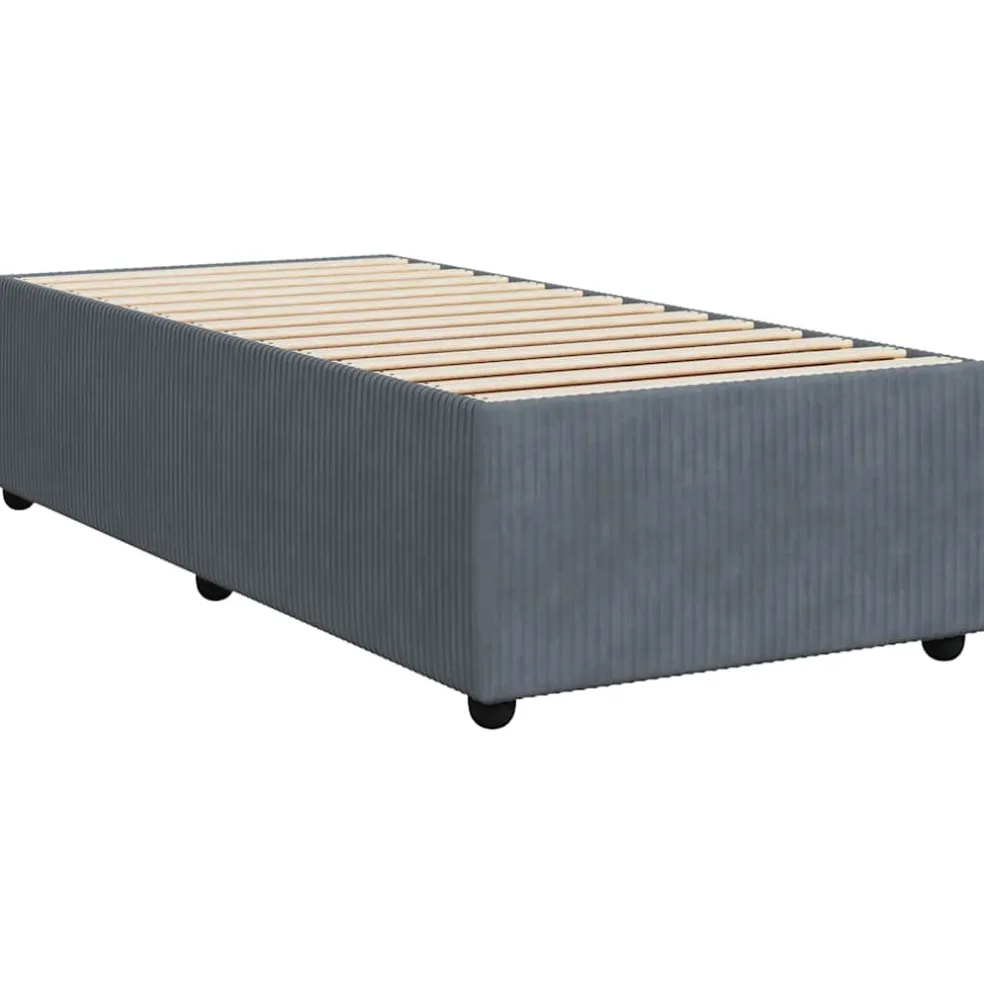 vidaXL Boxspring met matras fluweel donkergrijs 80x200 cm