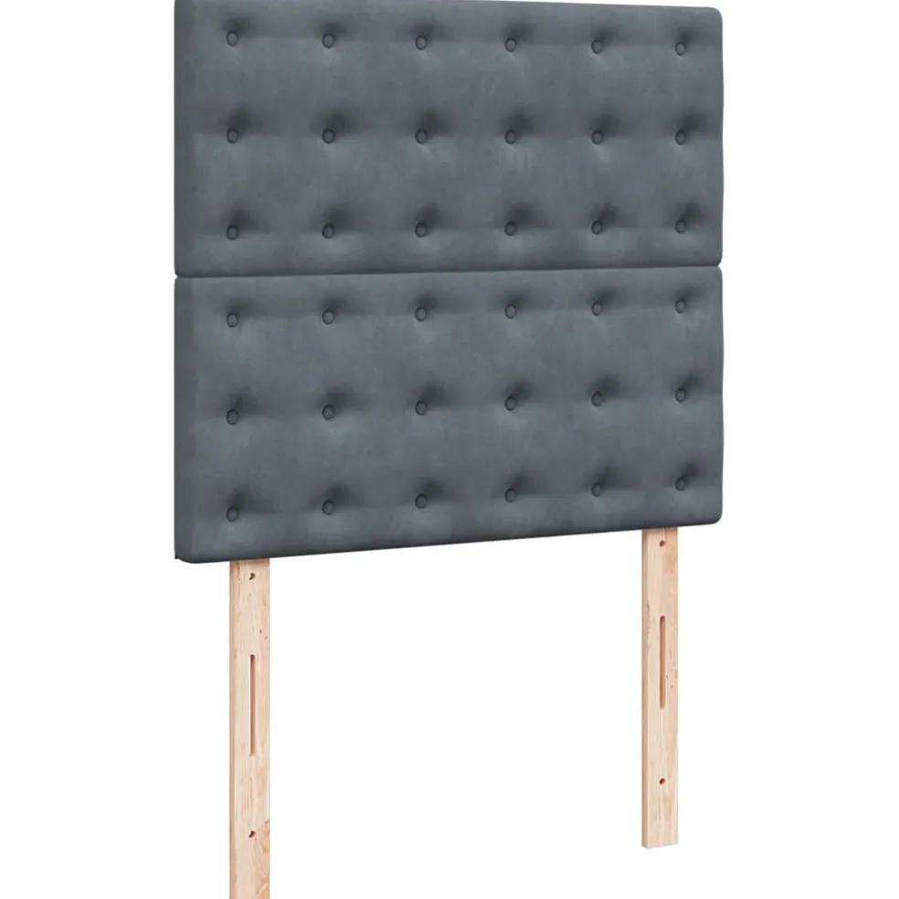 vidaXL Boxspring met matras fluweel donkergrijs 80x200 cm