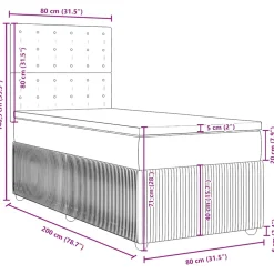 vidaXL Boxspring met matras fluweel donkergrijs 80x200 cm