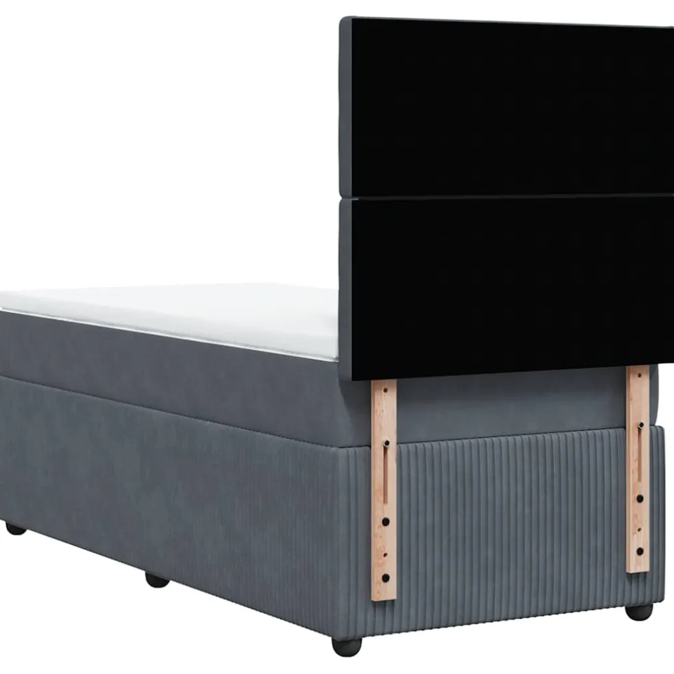 vidaXL Boxspring met matras fluweel donkergrijs 80x200 cm