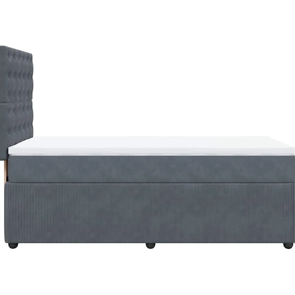 vidaXL Boxspring met matras fluweel donkergrijs 80x200 cm
